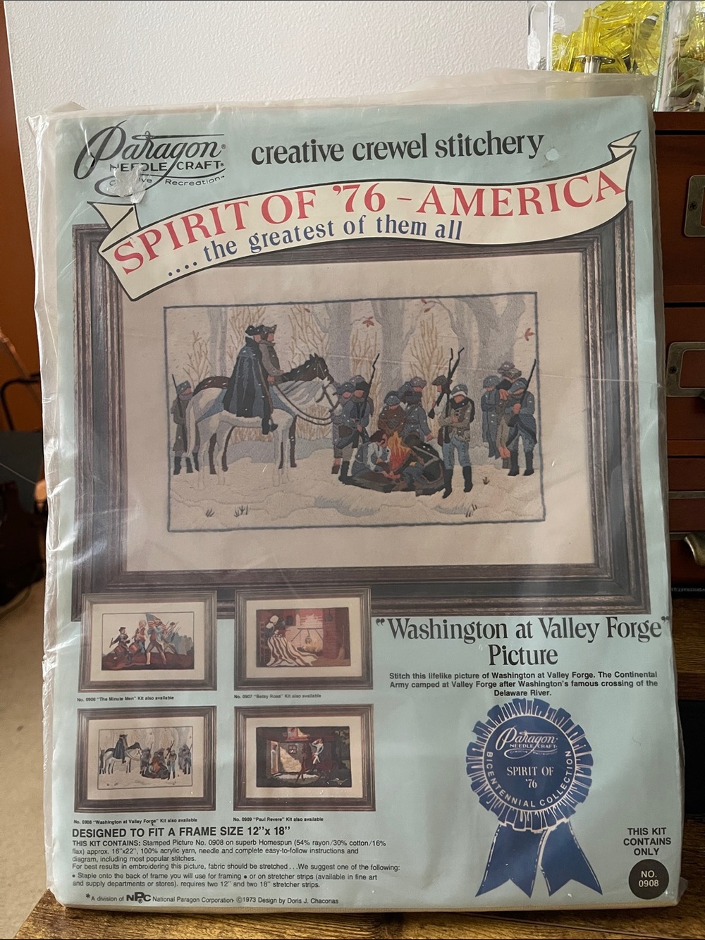 NEW/SEALED - Semiquincentennial Washington at Valley Forge Crewel Needlepoint
